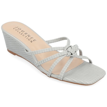 

Journee Collection Womens Blayke Multi Strap Slip On Wedge Sandals