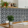 thumbnail image 3 of Mi Alma Peel & Stick Tiles - Ivory Black Flower Vinyl Backsplash 12x12, 3 of 11
