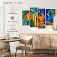 thumbnail image 5 of Elephant Stock Cactus Jumble Wall Art - Horizontal Multi Panel Canvas - Living Room Wall Decor - Floral And Botanical Multi Panel - Blue And Orange Decor - 43" x 27", 5 of 8