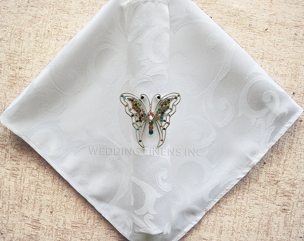 Wedding Linens Inc 20" x 20" Polyester Jacquard Damask Napkins 10 PCS 