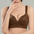 thumbnail image 4 of BRGZLK Womens Anti Saggy Bras Push Up No Underwire Seamless Full Coverage Bralettes Plus Size Solid Color Adjustable Strap Lifting Comfortable Everyday Bra Brown L, 4 of 7