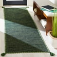 thumbnail image 3 of SAFAVIEH Montauk Bijar Solid Cotton Runner Rug, Green/Black, 2'3" x 6', 3 of 6