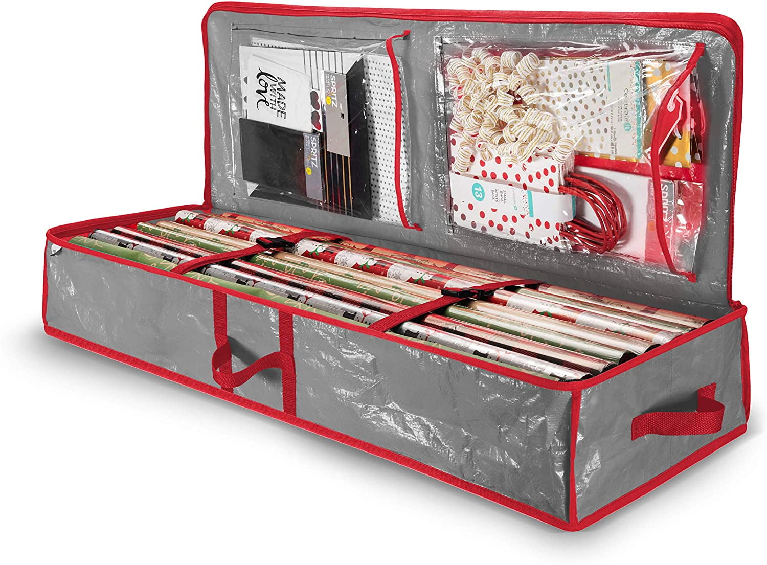 Underbed Gift Wrap Organizer, Interior Pockets, fits 1824 Standard