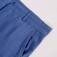 thumbnail image 5 of jobturf Cotton Linen Shorts for Men Belt Loops Drawstring Casual Shorts Summer Beach Pocketed Bermuda Shorts with Pockets Blue XL, 5 of 7