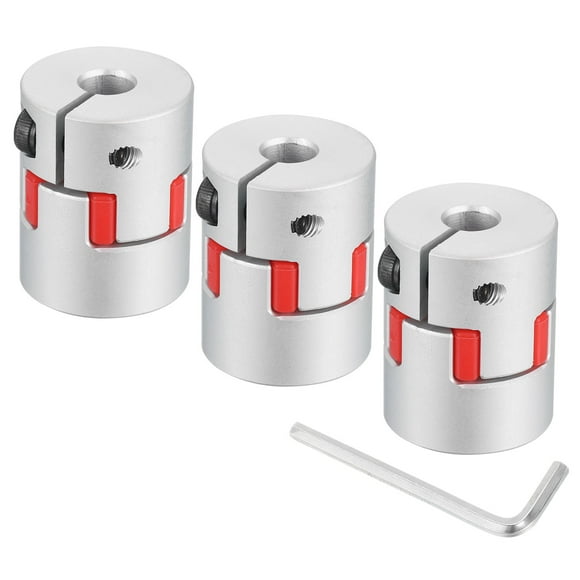 Uxcell 3Pcs D20 L25 6mm to 8mm Flexible Plum Shaft Coupling Connector Spider Coupler