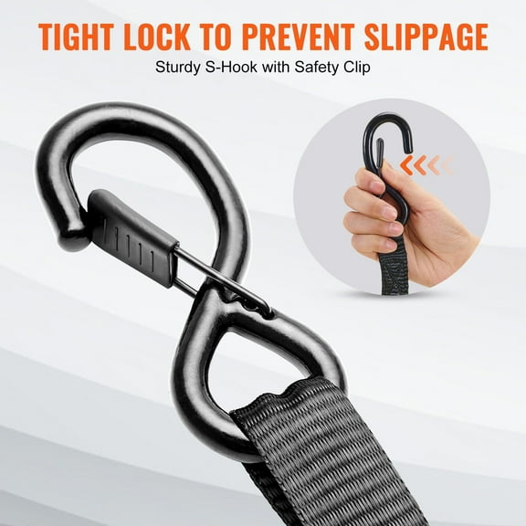 Premium Ratchet Tie Down Straps (4PK), 2200 LB Capacity, 1" x 15' Extra Long Straps with Padded Grips for Securing Appliances, Motorcycles, Cargo