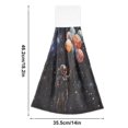 thumbnail image 6 of Yayeee Kitchen Hanging Hand Towels Set of 2 with Loop Bathroom Absorbent Tie Towel, Black Watercolor Space, 6 of 7