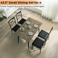 thumbnail image 2 of VINGLI 43.3" Dining Table Set for 4, Small Kitchen Table and Chairs for Small Space,5 Pieces Modern Metal and Wooden Dining Table with Chairs Set for Dining Room,Apartment, 2 of 16