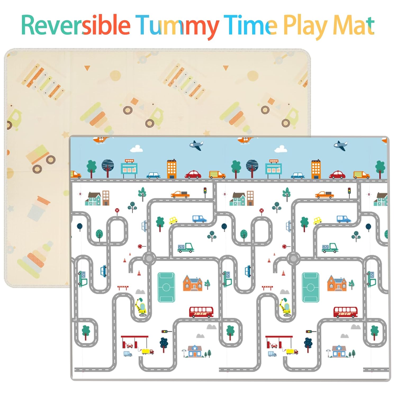 Extra Large Baby Playmats,0.8 Inch Waterproof Playroom Rug,79 x 71 Playpen Mat | Outdoor Play Padded for Backyard,Folding Kids Tummy Time Thick Soft Floormats Cushioned Toddler Playmat