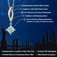 thumbnail image 2 of Gem Stone King 925 Silver and 10K Yellow Gold Sky Blue Aquamarine and White Lab Grown Diamond Pendant Necklace for Women | 0.53 Cttw | Gemstone March Birthstone | Princess 5MM | With 18 inch Chain, 2 of 6
