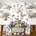 thumbnail image 3 of Easter Table Runner And Tablecloth Set, 70.8 x 13 Inch Polyester Fabric Bohemian Openwork Design for Dining Room Living Room Holiday Decor Indoor Outdoor Use, 3 of 6