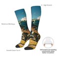 thumbnail image 5 of Picia Women Crew Soft Moisture-wicking Socks Cute Green Dinosaur Blue Sky Pattern Design Cotton Socks, One Size fit All, 5 of 9
