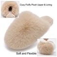 thumbnail image 4 of Ecetana Women's Furry Slippers Comfy Memory Foam Fuzzy Fluffy Slippers Non-slip Indoor House Shoes, 4 of 8