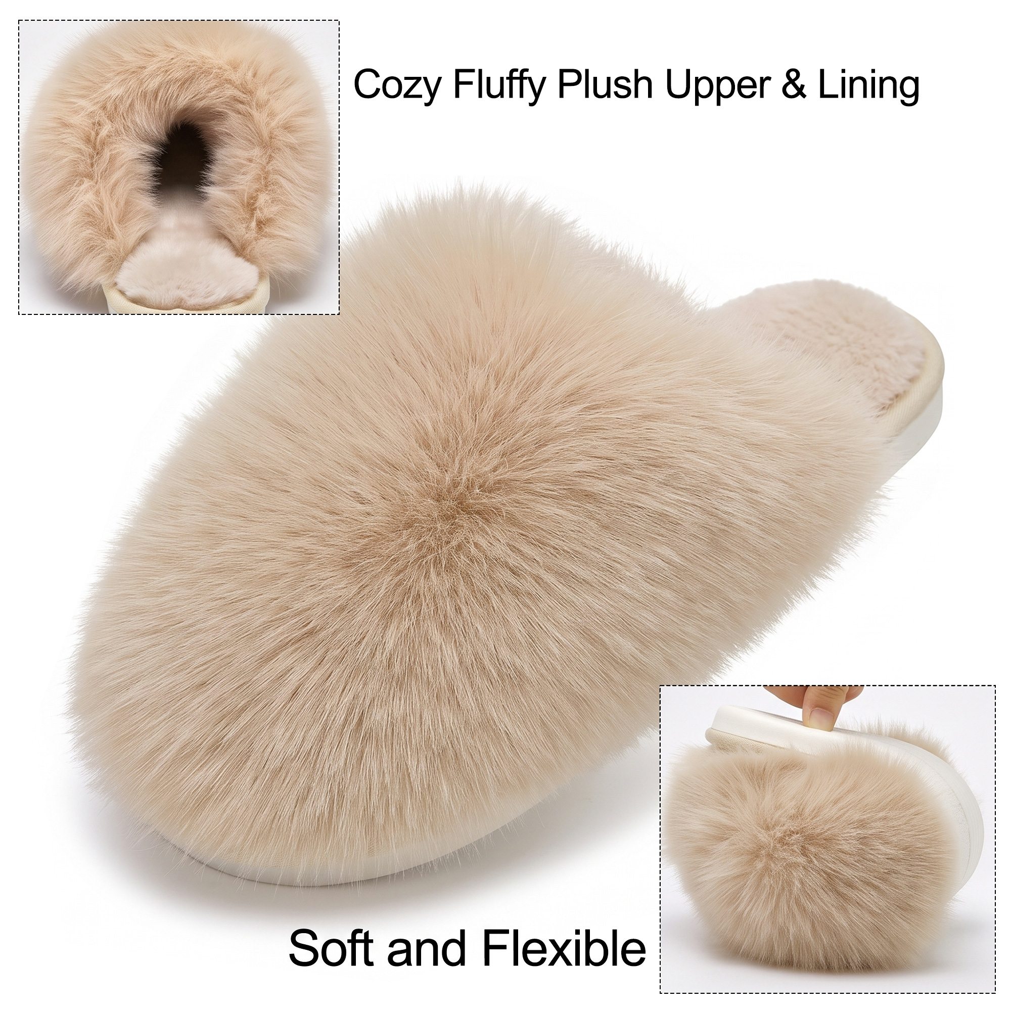 Ecetana Women's Furry Memory Foam Slippers photo 4