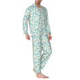thumbnail image 2 of Balery Daisy Floral A Pijama para Hombre de Dos Piezas con Manga Larga, Conjunto de Dormir y Descanso Suave con Bolsillos-Large, 2 of 7