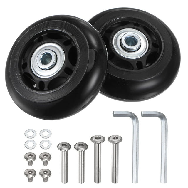 Unique Bargains Roues de Remplacement pour Bagages 64x24mm Kits de Réparation de Roues de Valise 4 Roulements en PU pour Sac de Chariot, Patin en Ligne