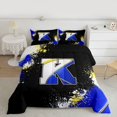 thumbnail image 2 of Feelyou Initial K Letter Bedding Comforter Set, Blue Watercolor Artwork Twin Comforter Sets, Cartoon Basketball Print Reversible Bedding Set, Lightweight Room Decor, 2pcs, 2 of 8
