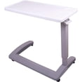 thumbnail image 1 of Table de Chevet Réglable avec Roulettes, Table de Chevet Mobile avec Plateau Inclinable, Bureau Roulant pour Lit pour la Maison, l'Hôpital et les Aînés, Blanc et Gris, 1 of 5