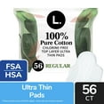 thumbnail image 2 of L. Ultra Thin Pads for Women, Regular, 100% Pure Cotton Top Layer 56 Ct, 2 of 12