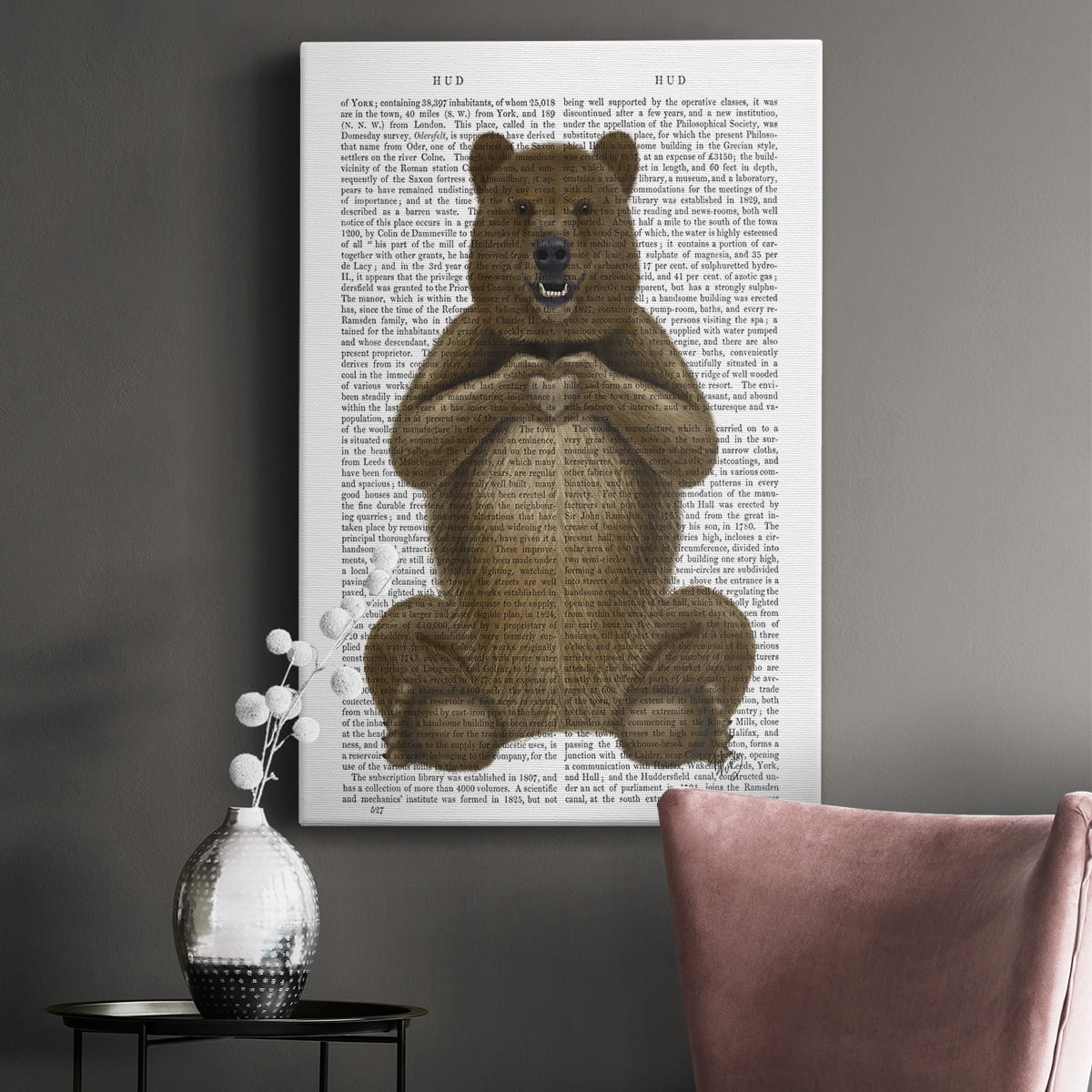 Bear and Hand Heart Premium Gallery Wrapped Canvas - Ready to Hang