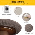 thumbnail image 3 of Elastic Fitted Round Tablecloth, Brown Beige Ombre Waterproof Stretch Table Cover for 55"-60" Tables, Farmhouse Vintage Wooden Striped Washable Outdoor Tablecloths for Patio, Picnic, Camping, 3 of 9