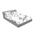 thumbnail image 2 of Ambesonne Japanese Fitted Sheet & Pillow Sham Set, Samurai Katana, Queen, Red Black, 2 of 2