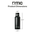 thumbnail image 5 of RTIC 16 oz Ceramic Lined Insulated Journey Water Bottle, Leak-Proof Lid, Black, 5 of 9