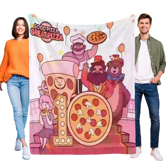 Juego de Pizza anti-pilling, suave, ligera, esponjosa y acogedora de lujo para hogar y cocina – Perfecta para niños y adultos, 100 x 150 cm
