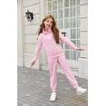 thumbnail image 3 of Arshiner Girls 2 Piece Sweatsuits Set Long Sleeve Half Zip Pullover Sweatshirt Sweatpants Fall Tracksuit, 3 of 8