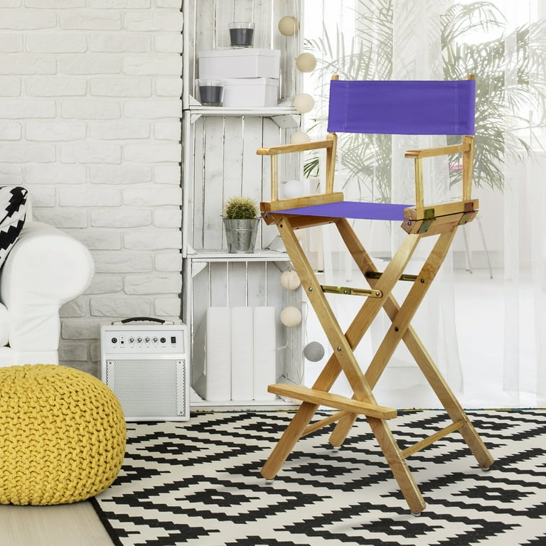 30 Director s Chair Natural Frame Purple Canvas