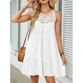 thumbnail image 5 of jinghuiyue Women’s Summer Hollow Out Halter Dresses Sleeveless Casual A-Line Tiered Swing Mini Dress Beach Vacation Sundress S, 5 of 6