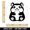 thumbnail image 2 of Chubby Cheek Hamster Self-Inking Rubber Stamp Ink Stamper - Sky Blue Ink - Small 3/4 Inch, 2 of 7