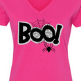 thumbnail image 4 of Inktastic Halloween Boo with Spider and Web in Black Women's V-Neck T-Shirt, 4 of 5