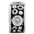 thumbnail image 3 of CZ Hinged Dots Clip Charm .925 Sterling Silver Antique Finish Reflection Beads, 3 of 5