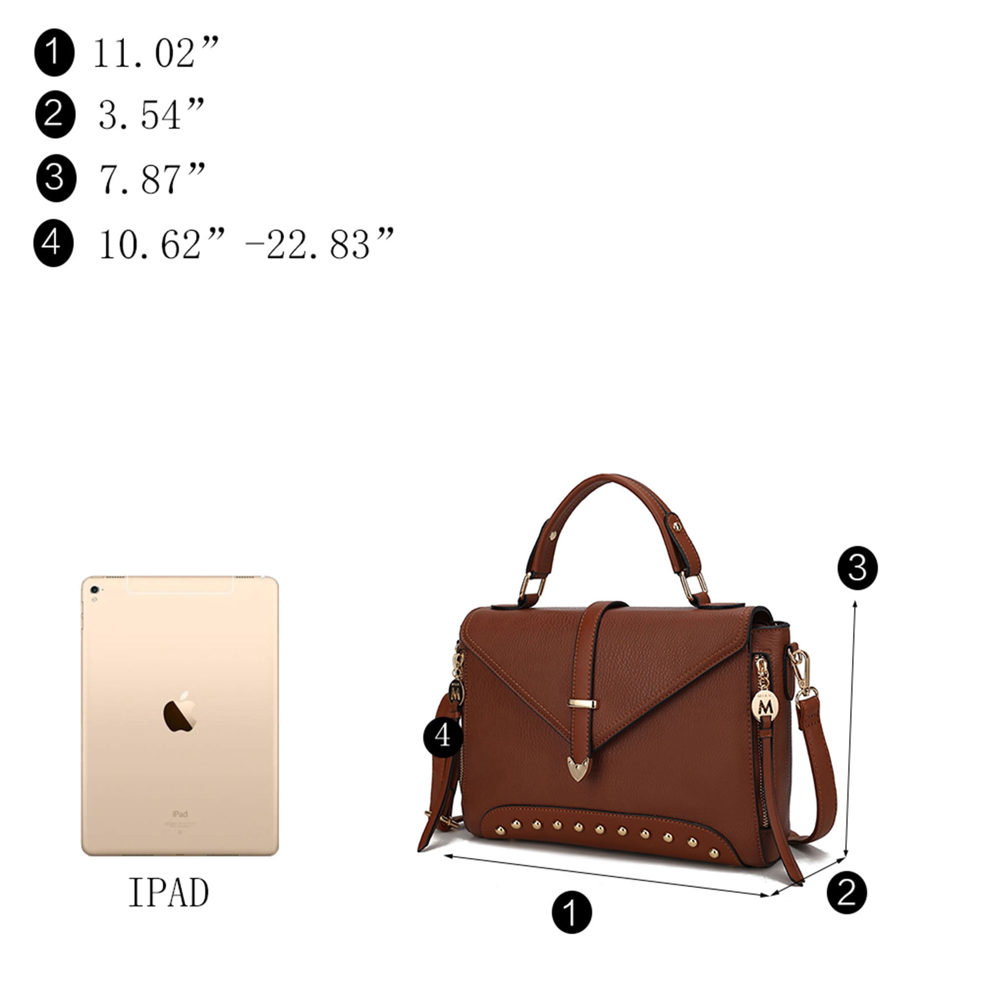 MKF Collection Angela Women Satchel Bag Vegan Leather, Crossover Purse Handbag by Mia K - Blush