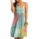thumbnail image 3 of Vestido corto con estampado de teñido anudado, sin mangas, vestido plisado, verde rosa, 4XL Sweethay AP002087-71, 3 of 7
