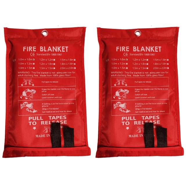 2PCS Emergency Fire Blanket, Fire Blanket, Fire Suppression Blanket for Kitchen, Grill, Fireplace (39.4Inch X 39.4Inch),2X Fire Suppression Blanket,Photo Color