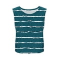 thumbnail image 5 of Womens Stripe Workout Tank Tops, Side Slit Loose Fitting Athletic Sleeveless Yoga Tank Blouse Sports Casual Sky Blue M, 5 of 8
