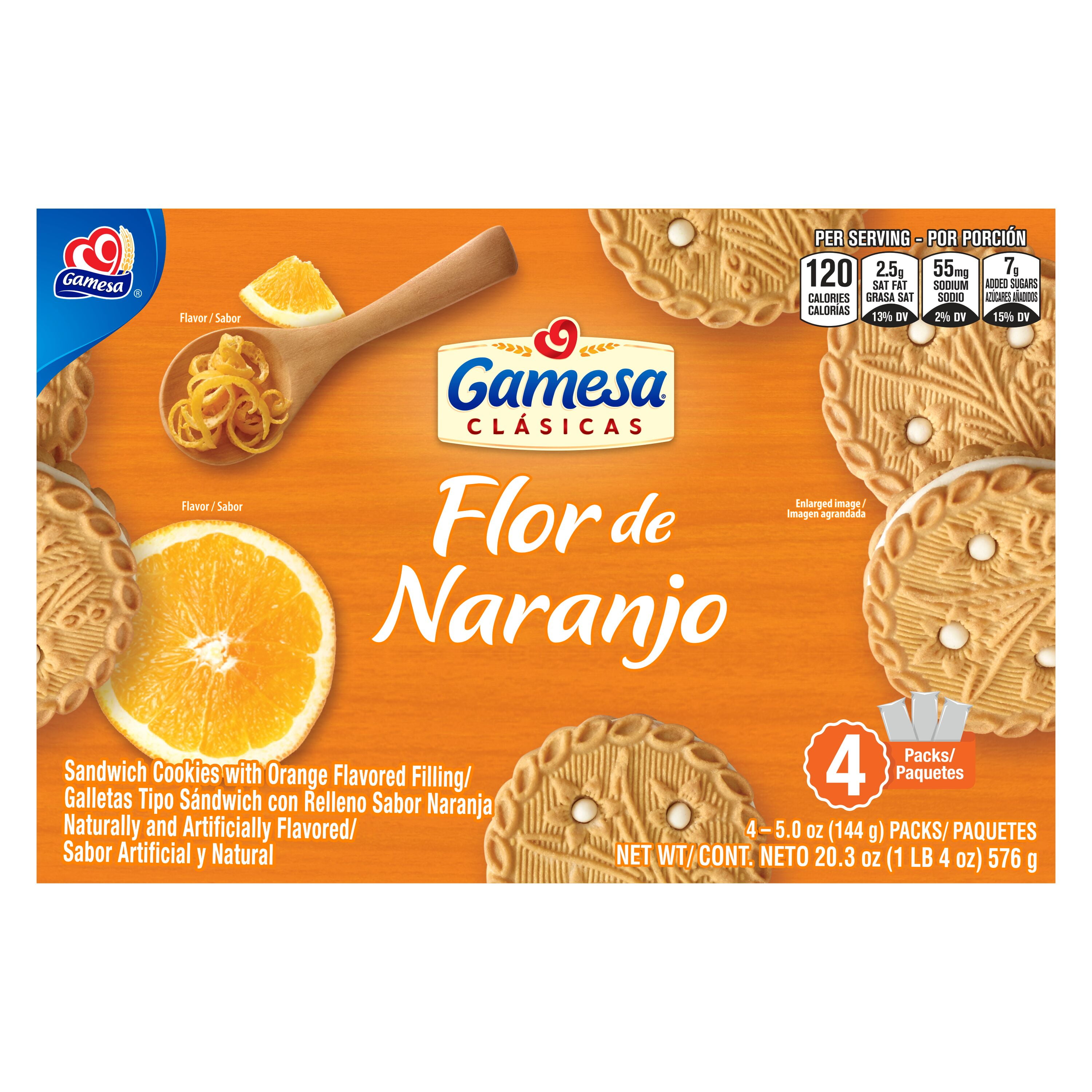 (3 pack) Gamesa Classical Flor De Naranjo Cookies, Orange Flavor, 20.3 oz Box, 1 Pack