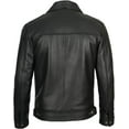 thumbnail image 3 of HIDE CRAFTS Mens Leather Jacket - Real Lambskin Classic Vintage Style Leather Jackets For Men (US, Alpha, X-Large, Regular, Regular, Black), 3 of 5