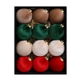 thumbnail image 2 of 12 Pack Velvet Christmas Ornaments 6cm Flocked Balls, Shatterproof Hanging Tree Decor, 2 of 7