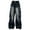 Z-02Black, variant on Ruyang Girls Ripped Jeans Elastic Waist Denim Pants Teens Baggy Wide Leg Distressed Jeans with Pockets Kids Streetwear Summer Pants