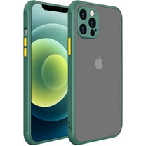 iPhone 12 Pro Max Case 2 Pack, Shockproof Full Body Cover Translucent Matte Hard Back, Soft Silicone Edge Bumper, Slim Drop Protective Phone Case for iPhone 12 Pro Max 6.7", Black Antique White