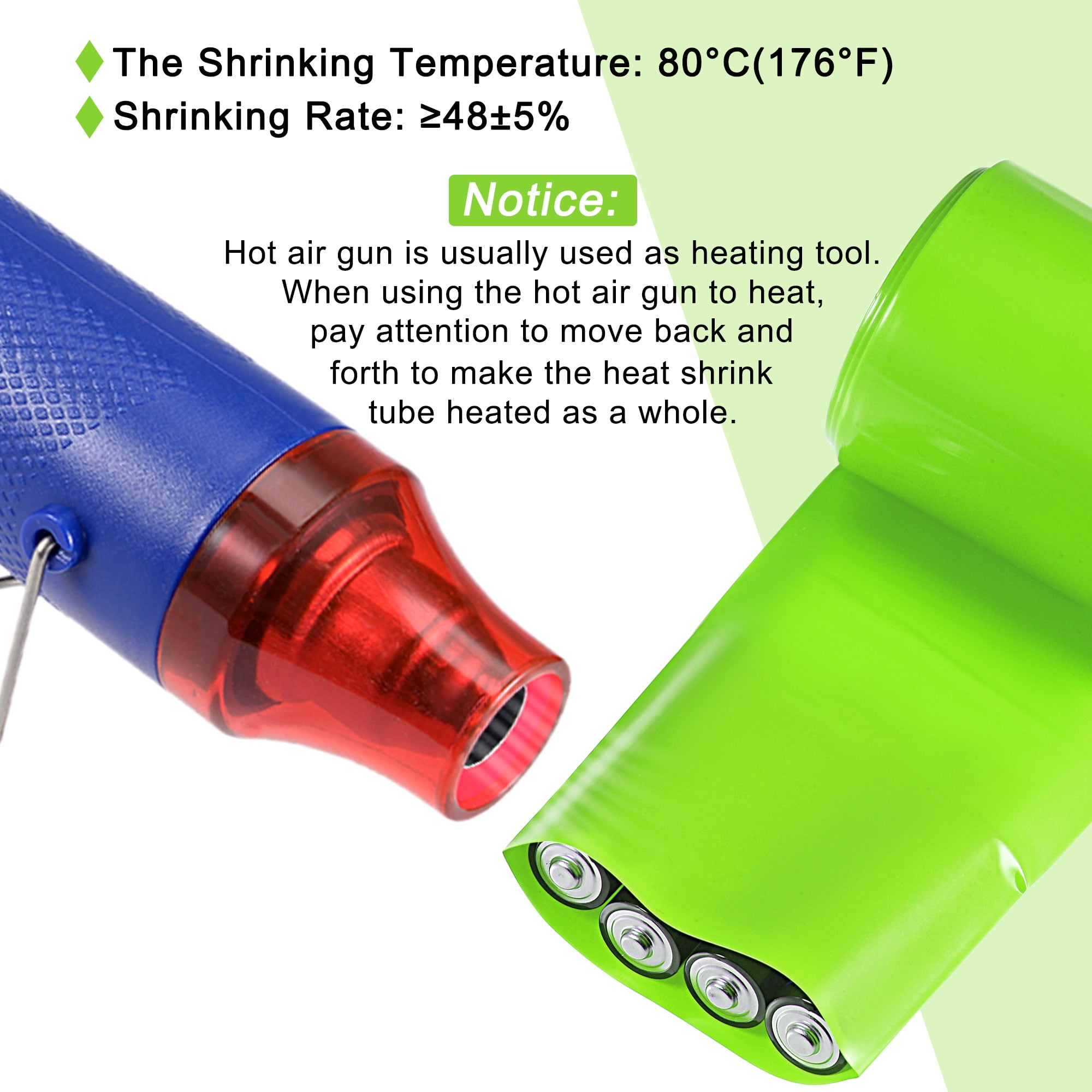 Uxcell 100mm Flat 1m Blue Heat Shrink Tube Wraps Battery Wrap For Big Battery Pack - View #7