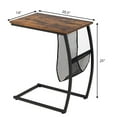 thumbnail image 2 of Gymax C-shaped End Side Sofa Table Vintage Accent Snack Laptop Tablet w/ Side Pocket, 2 of 9