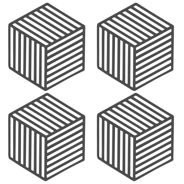 4 uds salvamanteles-posavasos antideslizantes duraderos, flexibles, aislados, intrincadamente tallados, multiusos MFZFUKR CPB-WSH91-3
