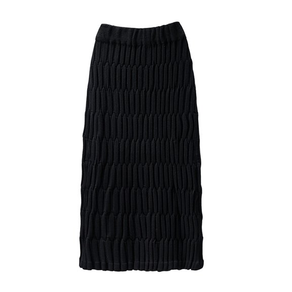 Quixlent Women Midi Skirt High Waist Straight Leg Hip Wrapped Knitting Skirt Solid Color Autumn Skirt Versatile Daily Wear