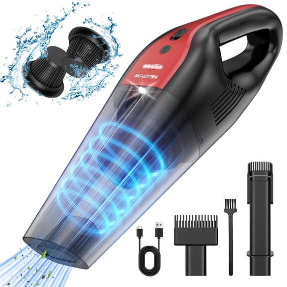 NEXPOW Car Vacuum Cleaner,10000PA Rechargeable Cordless Handheld Vacuum with 800ml Dust Cup & LED Light, Handheld Vacuum Cleaner for Car, Home and More