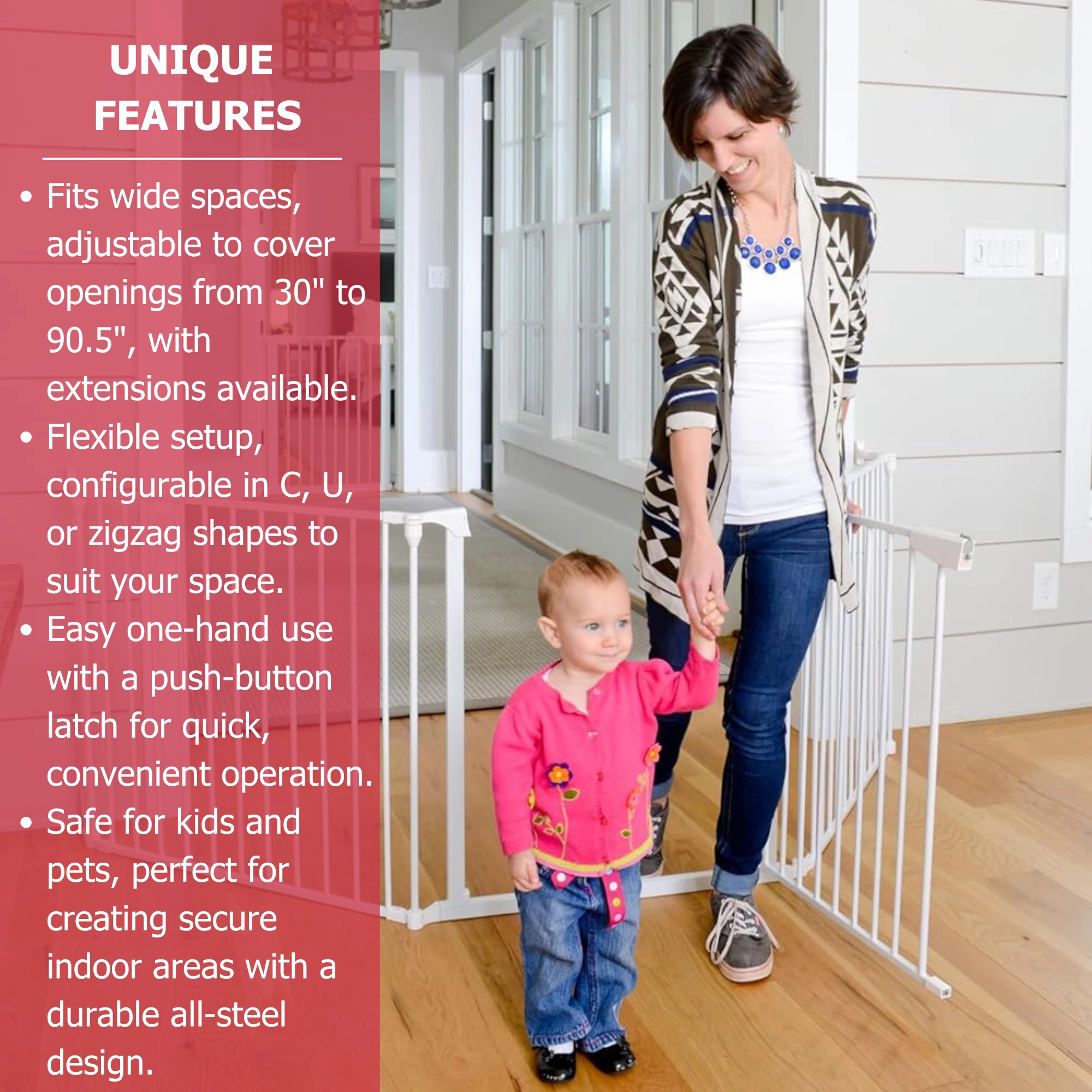 Cardinal Gates XpandaGate Child & Pet Safety Gate - White