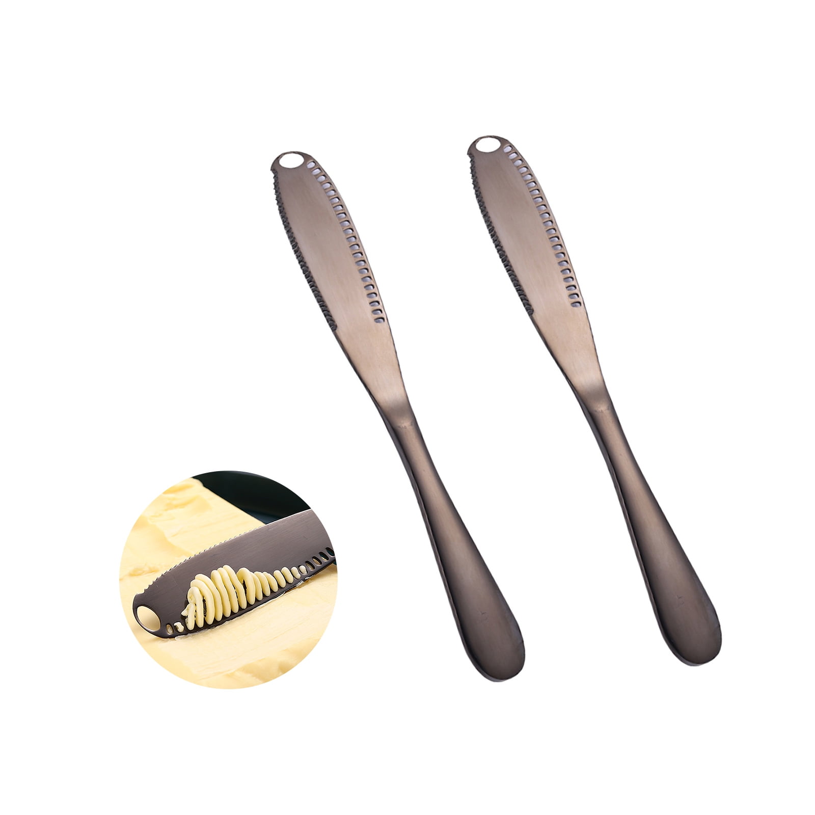 Onever 2pcs Multifunctional Stainless Steel Butter Spreader butter